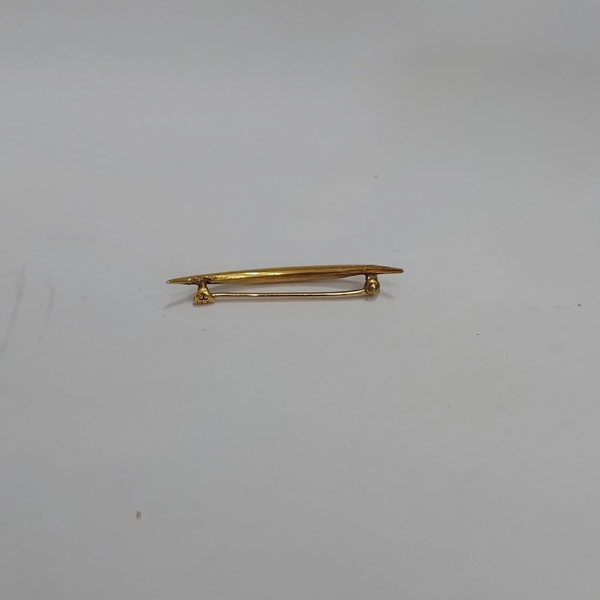 14K Gold Crescent Brooch - Image 3