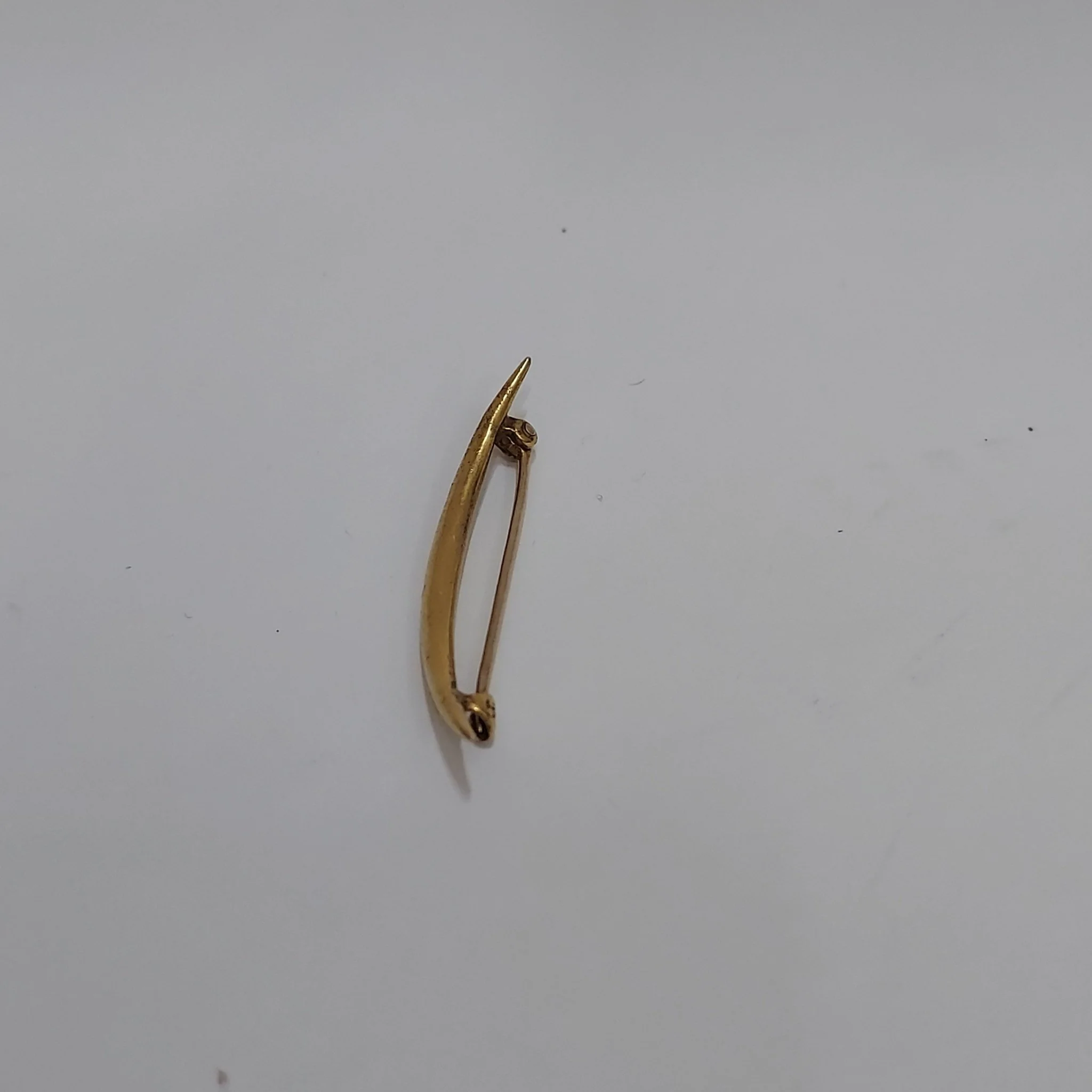 14K Gold Crescent Brooch - Image 4