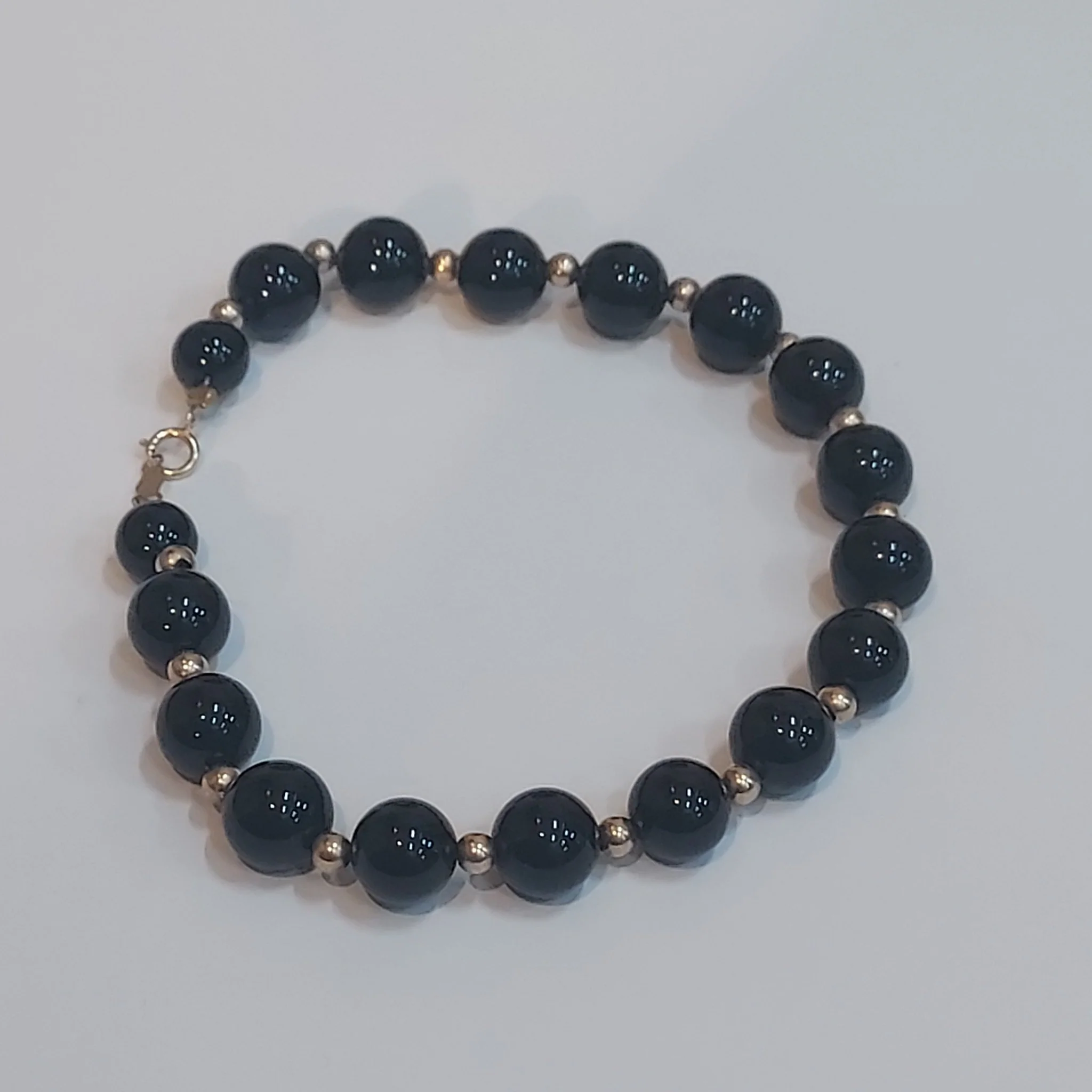 14K Gold & Onyx Bracelet - Image 2
