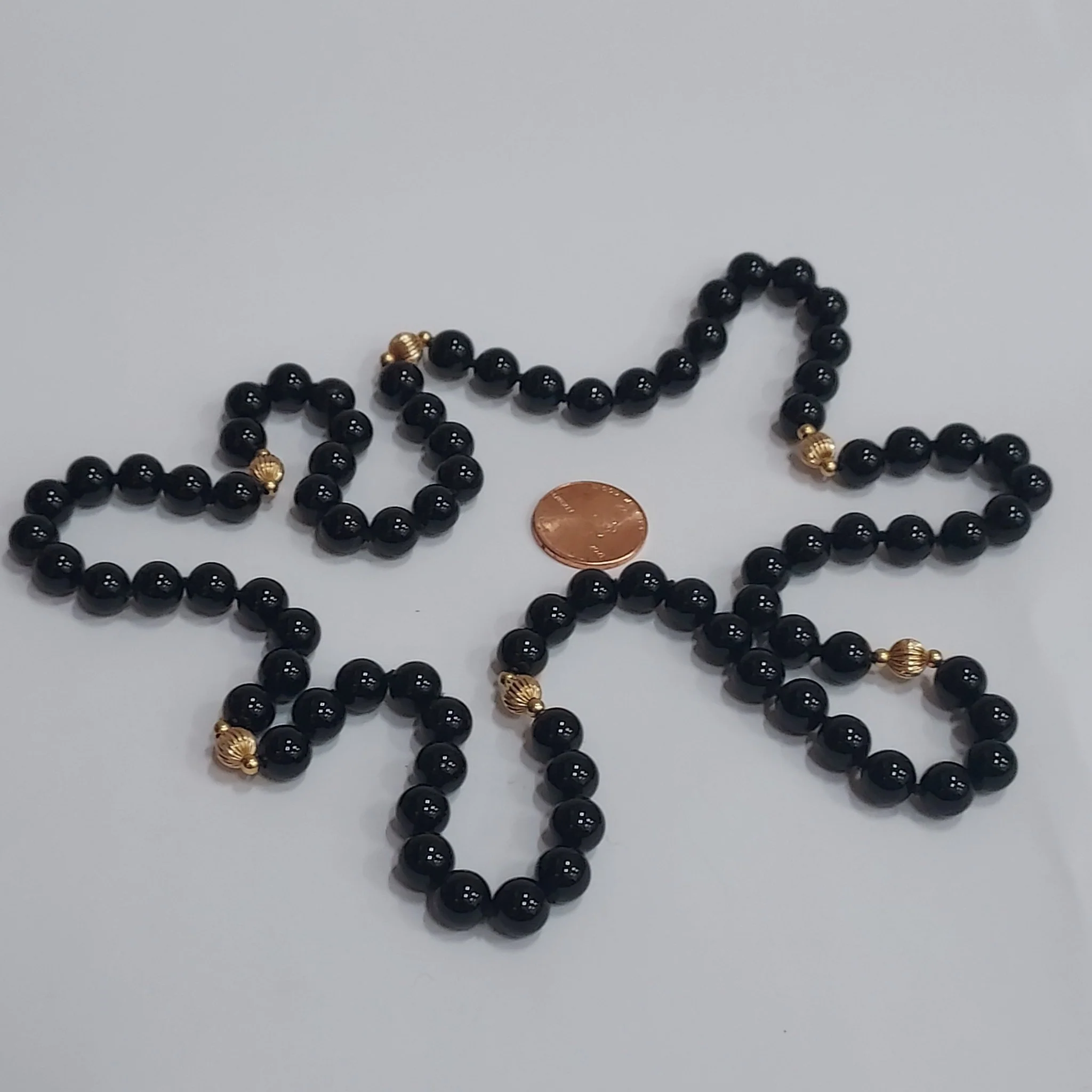 14K Gold & Onyx Necklace - Image 4