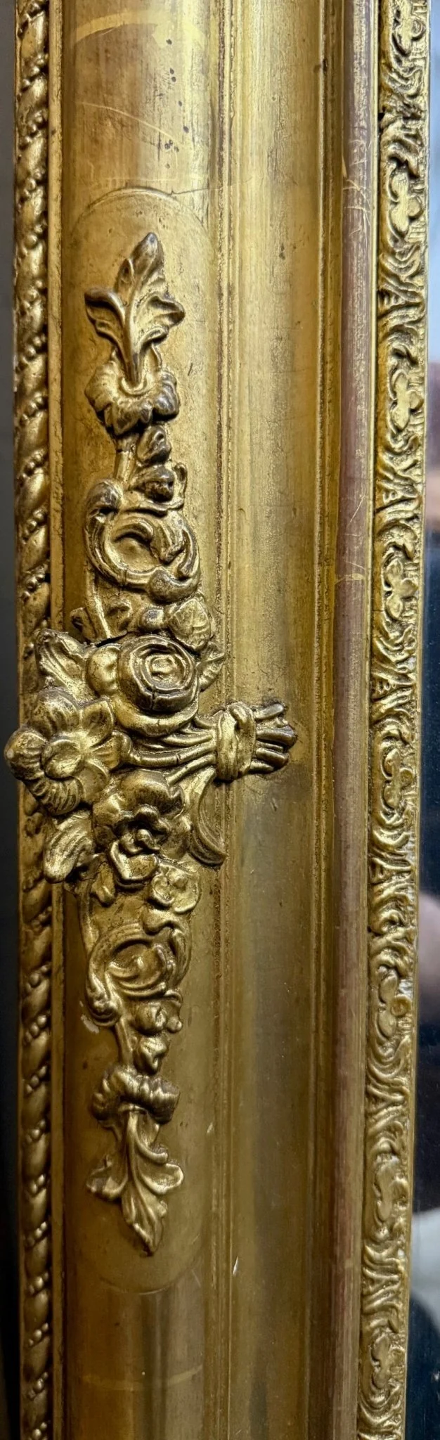 Old Gold Framed Mirror - Image 4