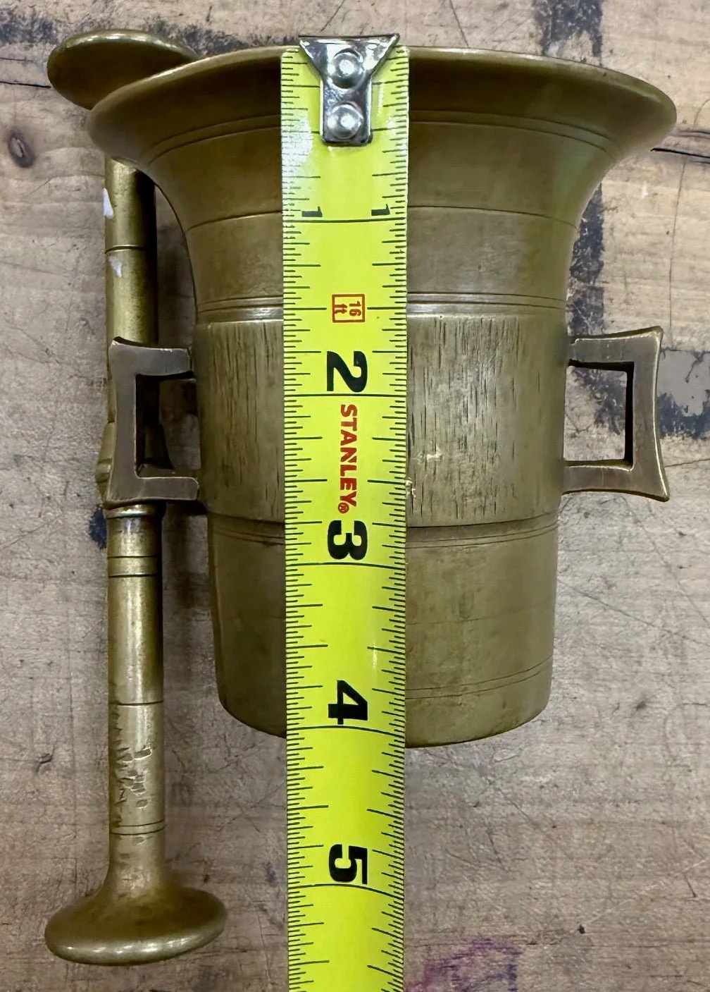 Solid Brass Mortar + Pestle 4” - Image 3