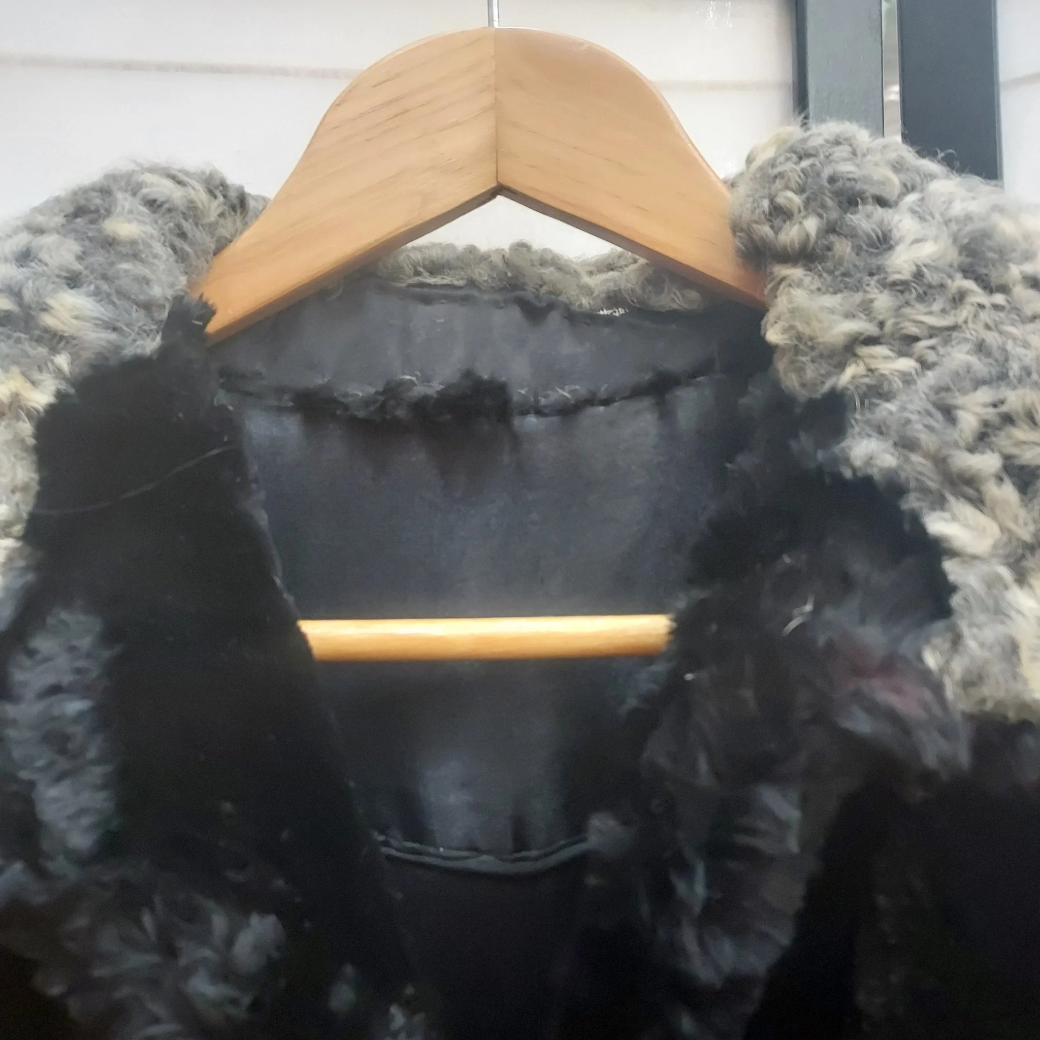 Black Fur & Mohair Coat - Image 8